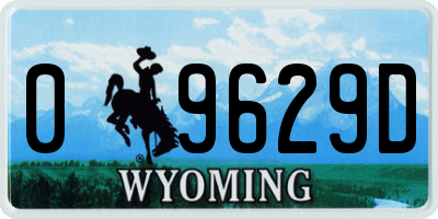 WY license plate 09629D