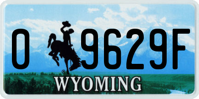 WY license plate 09629F