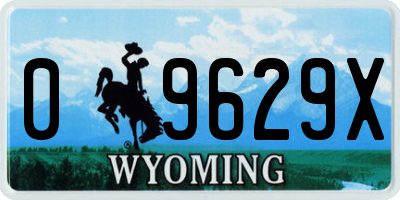 WY license plate 09629X