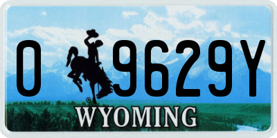 WY license plate 09629Y