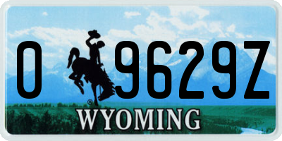 WY license plate 09629Z