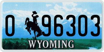 WY license plate 096303