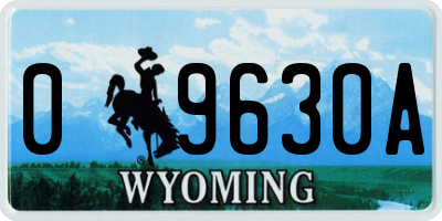 WY license plate 09630A