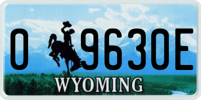 WY license plate 09630E