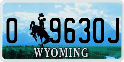 WY license plate 09630J