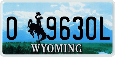 WY license plate 09630L