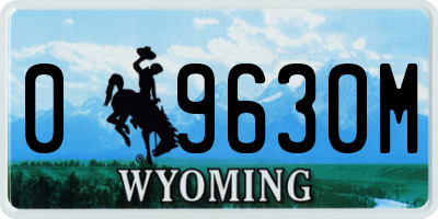 WY license plate 09630M