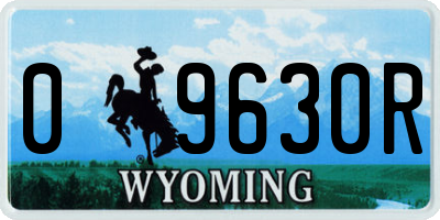 WY license plate 09630R