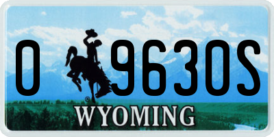 WY license plate 09630S