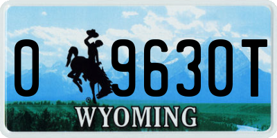 WY license plate 09630T