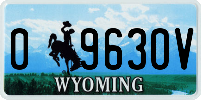 WY license plate 09630V