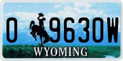 WY license plate 09630W