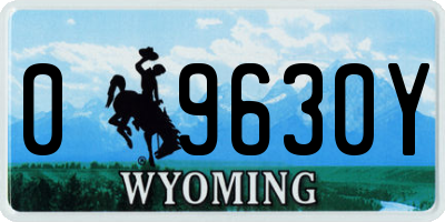 WY license plate 09630Y