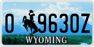WY license plate 09630Z