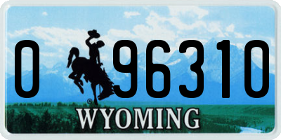 WY license plate 096310