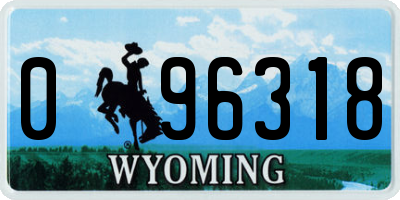 WY license plate 096318