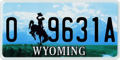 WY license plate 09631A