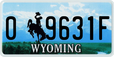 WY license plate 09631F