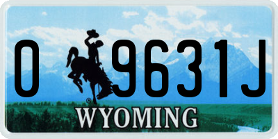 WY license plate 09631J