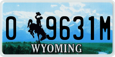 WY license plate 09631M