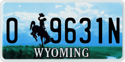 WY license plate 09631N