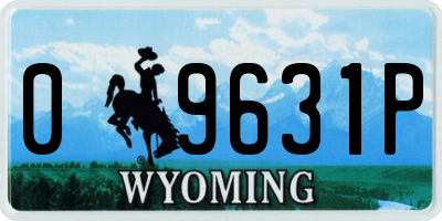 WY license plate 09631P