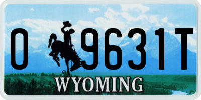 WY license plate 09631T