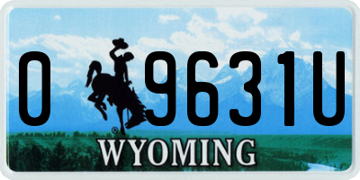 WY license plate 09631U