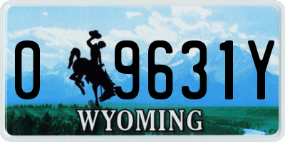 WY license plate 09631Y