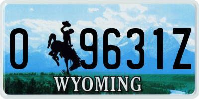 WY license plate 09631Z