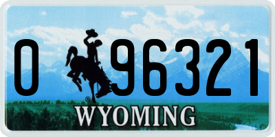 WY license plate 096321