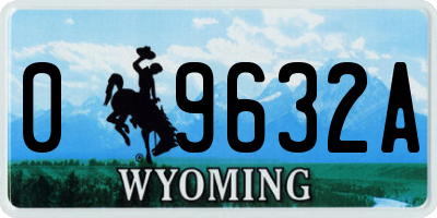 WY license plate 09632A