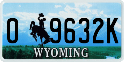WY license plate 09632K