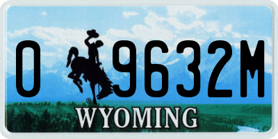 WY license plate 09632M