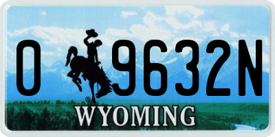 WY license plate 09632N