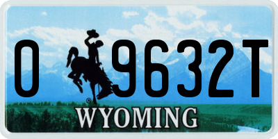 WY license plate 09632T