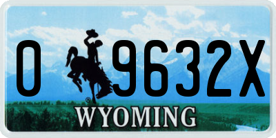 WY license plate 09632X