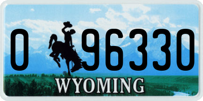 WY license plate 096330