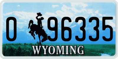 WY license plate 096335