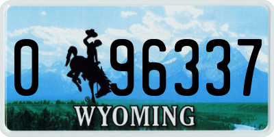 WY license plate 096337