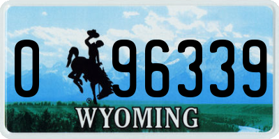 WY license plate 096339
