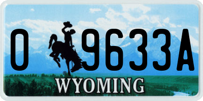 WY license plate 09633A