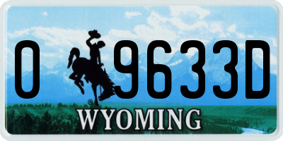 WY license plate 09633D