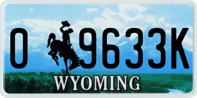 WY license plate 09633K