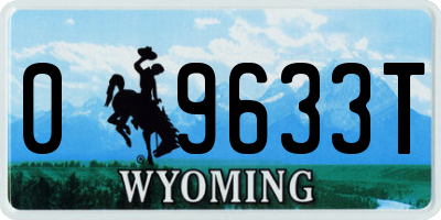 WY license plate 09633T