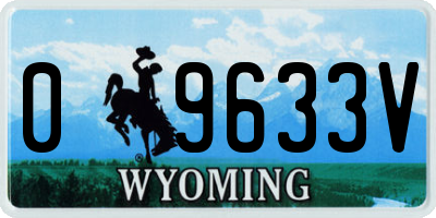 WY license plate 09633V