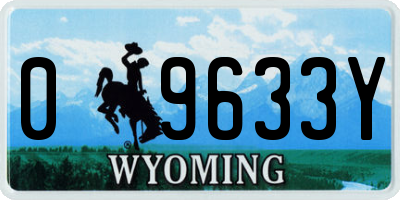 WY license plate 09633Y
