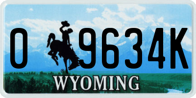 WY license plate 09634K