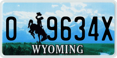 WY license plate 09634X