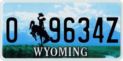WY license plate 09634Z